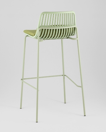 Стул барный Louran с подушкой зеленый