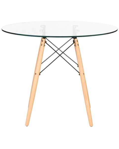 Стол обеденный CHELSEA`90 GLASS ножки светлый бук, столешница стекло