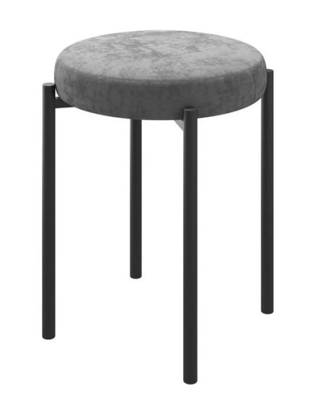 Табурет BOB серый, серый LUX, черный