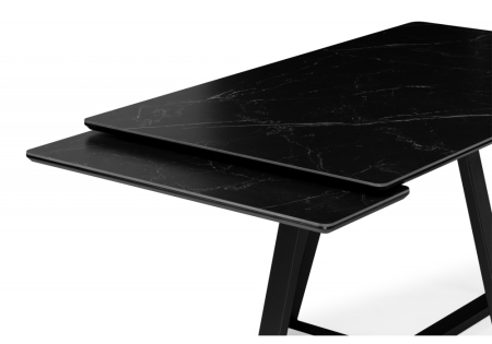 Керамический стол Памелла 140(200)х80 черный мрамор, черный