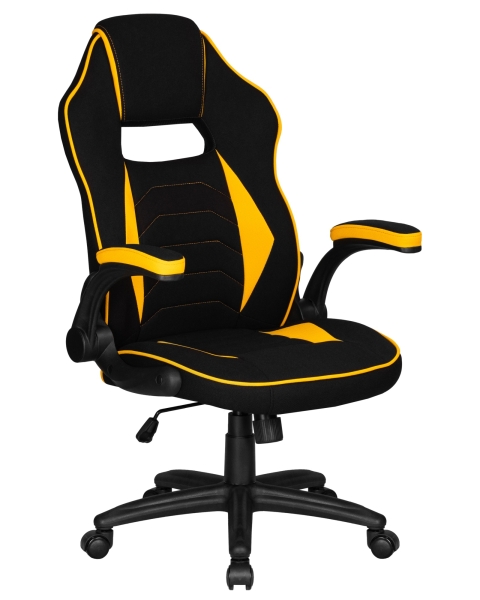 Кресло игровое RICK черно-желтая ткань