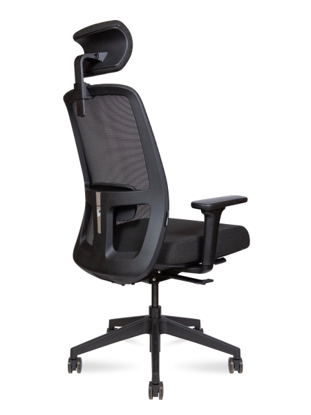 Кресло офисное Altai SL черный, ткань и пластик, мягкое сиденье, с подлокотниками