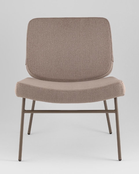 Кресло Эбигейл велюр бежевый, каркас бежево-серый