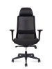 Кресло офисное Como LB черный, ткань и пластик, мягкое сиденье, с подлокотниками
