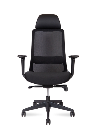 Кресло офисное Como LB черный, ткань и пластик, мягкое сиденье, с подлокотниками