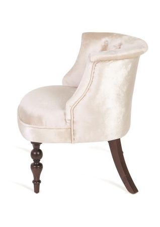 Деревянное кресло Бархат бежевое с темными ножками