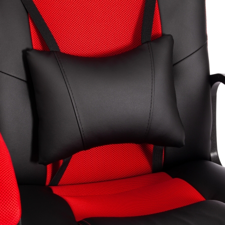 Кресло DRIVER (22) экокожа и ткань, черный и красный