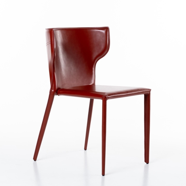 Стул Austin кожа ретро красный