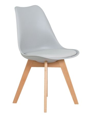 Стул обеденный JERRY SOFT ножки светлый бук сиденья светло-серый GR-01