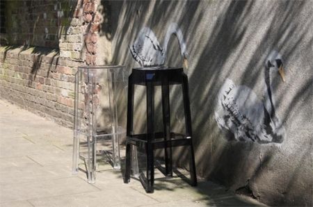 Табурет прозрачный полубарный Fox 65 черный