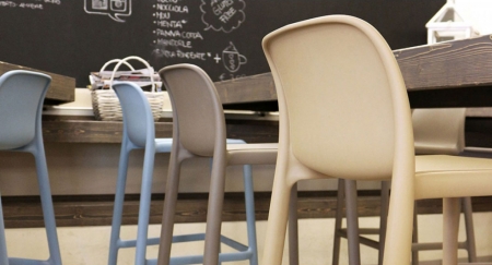 Стул пластиковый полубарный Nardi Faro Mini голубой