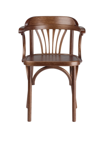 Деревянный стул Венский средний тон с твердым сиденьем с дугами назад