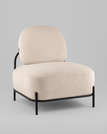 Кресло Стоун велюр рельефный молочный