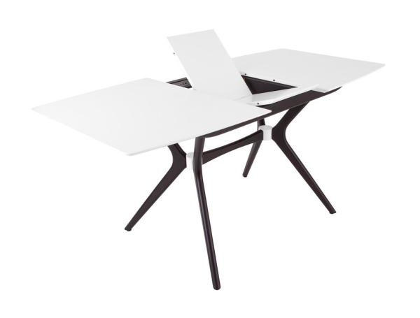 Стол Марко белый и черный, дерево, прямоугольная столешница, раскладной