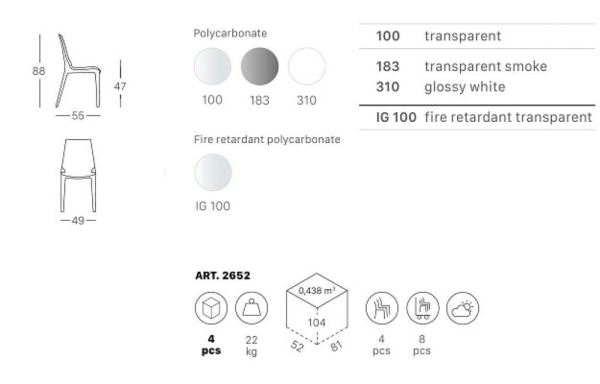 Стул прозрачный Scab Design Vanity белый