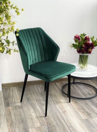 Стул SEATTLE-V зеленый #19 велюр, черный каркас