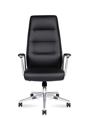 Кресло офисное Nancy черный, экокожа и металл, мягкое сиденье, с подлокотниками