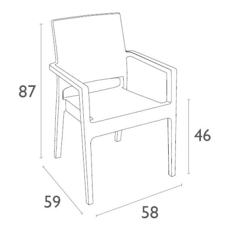 Комплект пластиковой мебели Siesta Contract Miami Ibiza антрацит