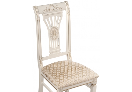 Стул деревянный Roy золото патина тк. К02 бежевая, слоновая кость