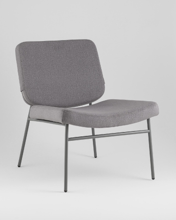 Кресло Эбигейл велюр серый, каркас серый