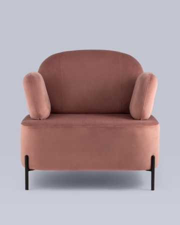 Кресло Кэнди с подлокотниками велюр пыльно-розовый