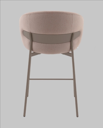 Стул полубарный Блейз велюр бежевый, каркас бежево-серый