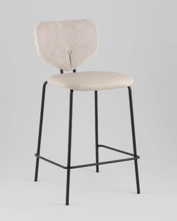 Стул полубарный Masey бежевый с бежевой экокожей