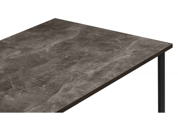 Стол деревянный Лиман 117 х 77 бетон темный, черный матовый