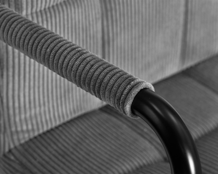 Стул барный KRUGER ARM BLACK серый вельвет