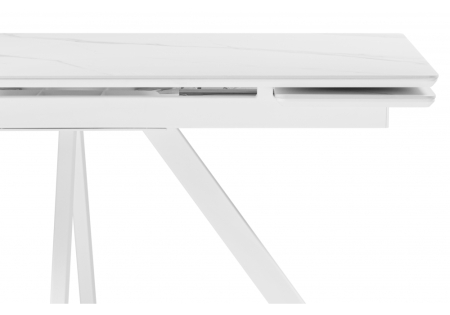 Керамический стол Вилли 140(200)х80 белый мрамор, белый