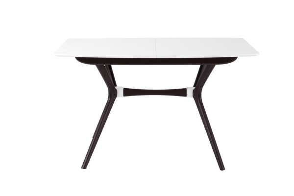 Стол Марко белый и черный, дерево, прямоугольная столешница, раскладной