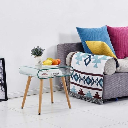 Журнальный стол F-639 прозрачный, бук