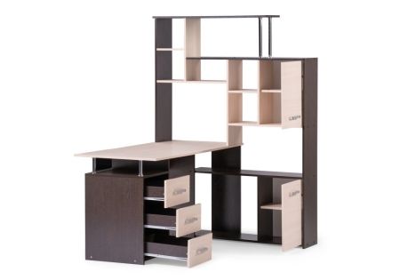 Стол КС-15 венге, дуб молочный правый