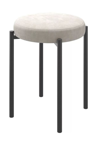 Табурет BOB бежевый, кремовый LUX, черный