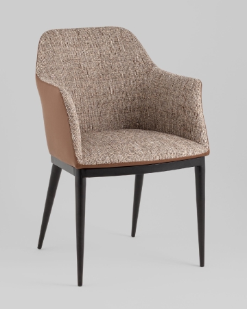 Стул обеденный Itan коричневый с коричневой экокожей