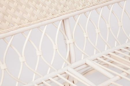 Комплект для отдыха "ANDREA" (диван + 2 кресла + журн. столик со стеклом + подушки) белый, ткань рубчик, кремовый