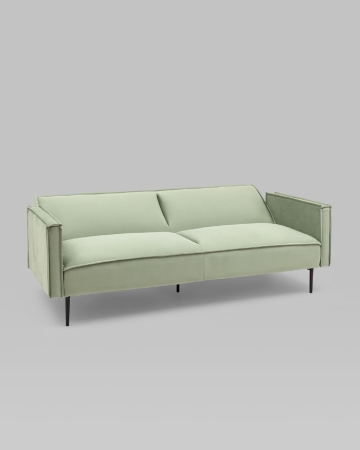 Диван прямой Кассель велюр светло-салатовый