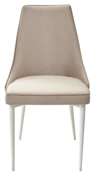 Стул NEPAL-P латте #25 велюр, белый каркас