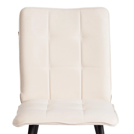 Стул обеденный Bari белый и серый, ткань и металл, мягкое сиденье, без подлокотников