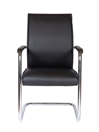 Кресло офисное Myra CF черный, экокожа и металл, мягкое сиденье, с подлокотниками