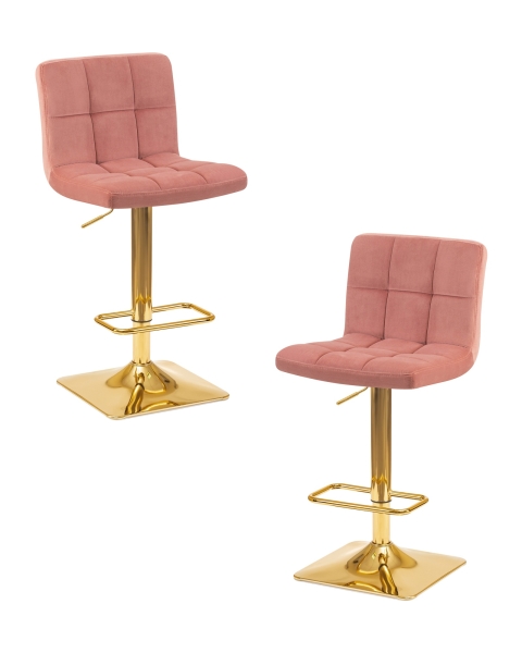 Набор 2 шт Стул барный GOLDIE, пудрово-розовый велюр (MJ9-32)