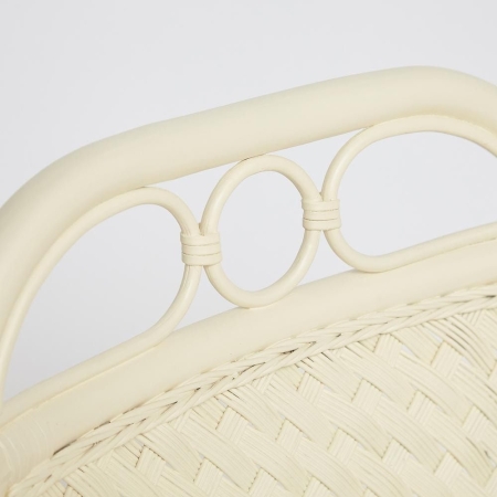 Комплект террасный ANDREA (стол кофейный со стеклом + 2 кресла + подушки) ротанг, 64х67х92 см, D60х55, белый