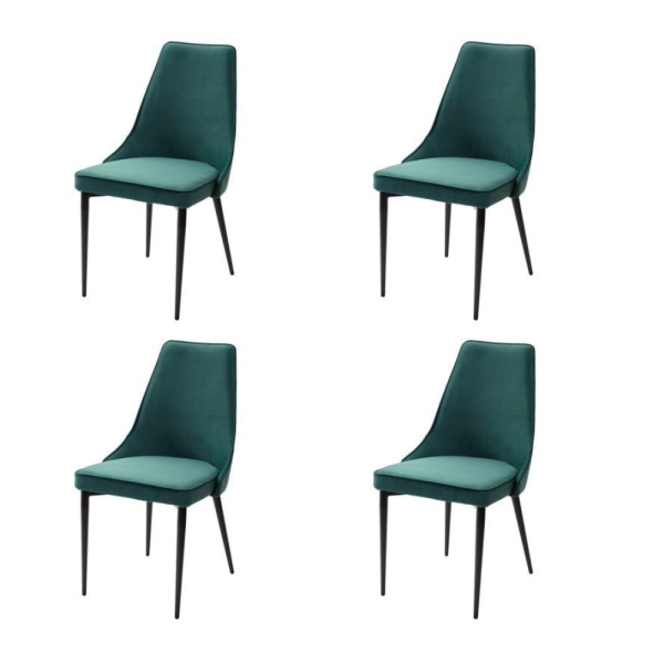 Стул NEPAL-P зеленый #19 велюр, черный каркас