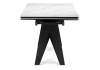 Керамический стол Блэкберн 160(220)х89 белый мрамор snow white, черный