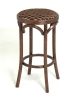 Полубарный деревянный табурет Венский 650 темный тон с мягким сиденьем из коричневой ткани