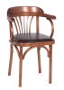 Деревянный стул Венский средний тон с мягким сиденьем из экокожи