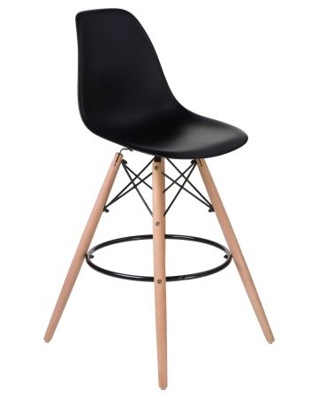 Стул барный DSW BAR ножки светлый бук сиденья черный B-03