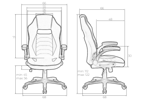 Кресло игровое RICK черно-желтая ткань