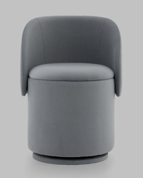 Пуф-трансформер Таунсвилл вращающийся с ящиком велюр серый