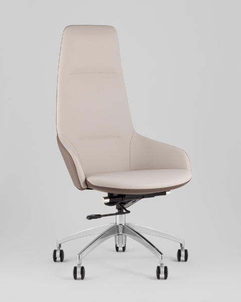Кресло руководителя Soulo TopChairs светло-серый, коричневый